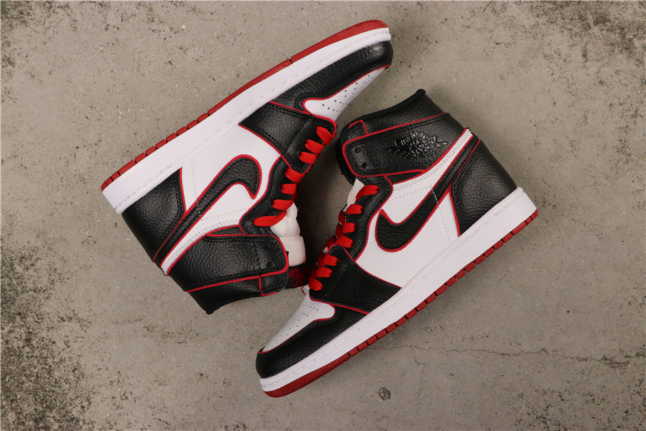 New Air Jordan 1 Panda Black White Red Shoes